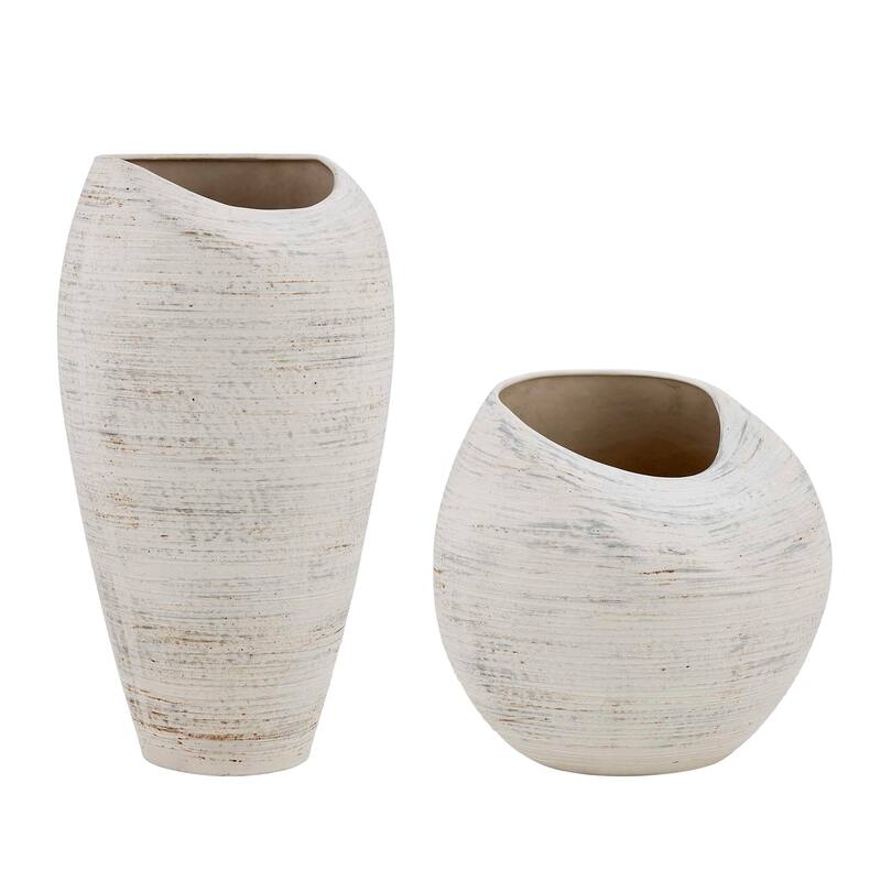 Uttermost Inara Indoor-Outdoor White Vases (Set of 2)