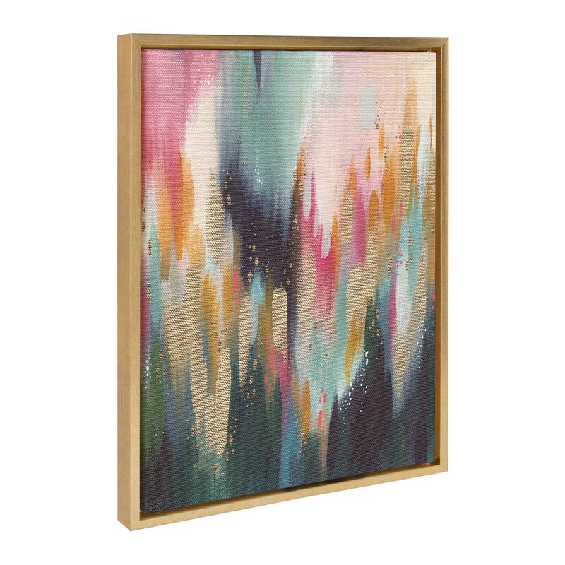 Kate and Laurel Sylvie Brushstroke 135 Framed Canvas by Jessi Raulet