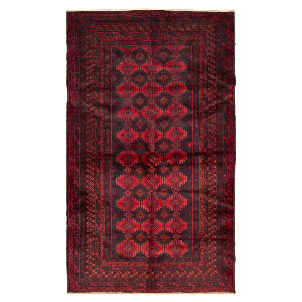 Teimani Red Rug 3'7" x 6'1" - 3'7 x 6'1