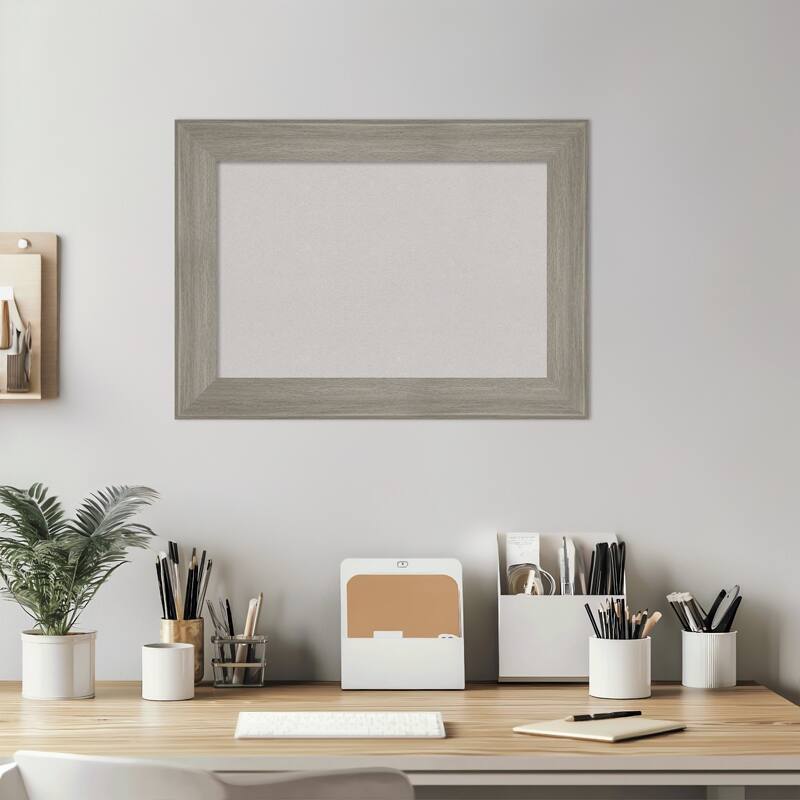 Grand Greywash Narrow Framed Cork Board - Bulletin Board, Organization Board, Pin Board