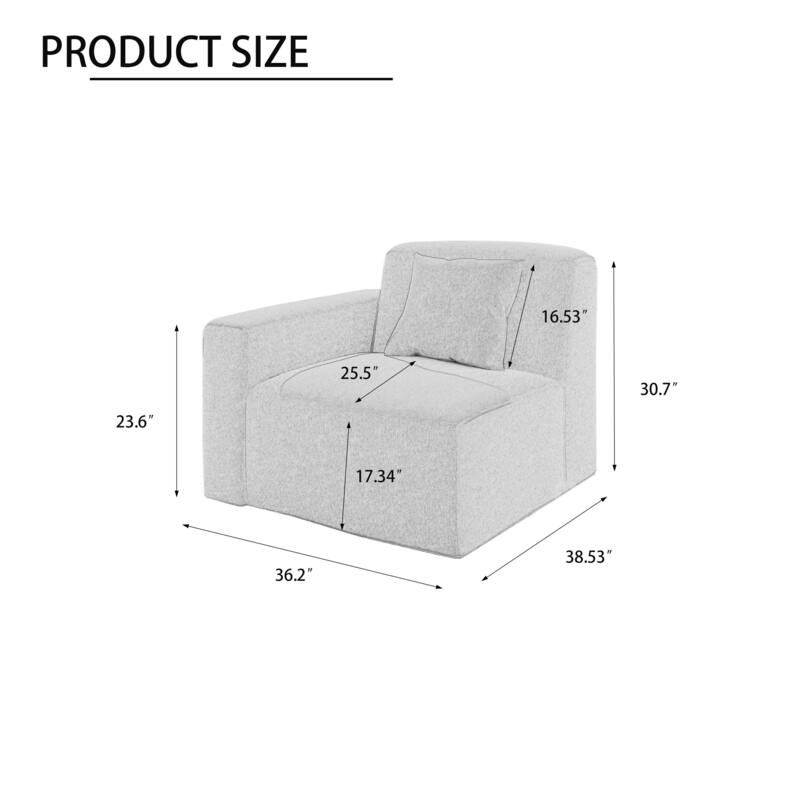 No Assembly Outdoor Patio Modular Sofa with Ottoman, Coffee Table