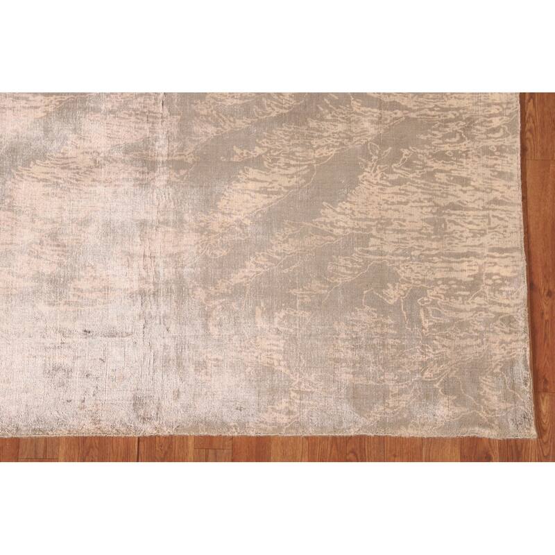 Abstract Indian Area Rug Handmade Wool Carpet - 5'7"x 7'8"
