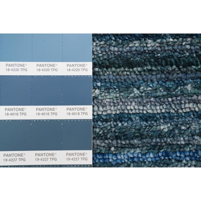 Hand Knotted Oriental Viscose Silk Carpet Tribal Animal Pictorial Navy Blue & Blues Gabbeh Area Rug - 5' 9'' X 6' 3''