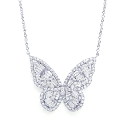 Victoria Townsend Cubic Zirconia Butterfly Necklace w/18" cable chain