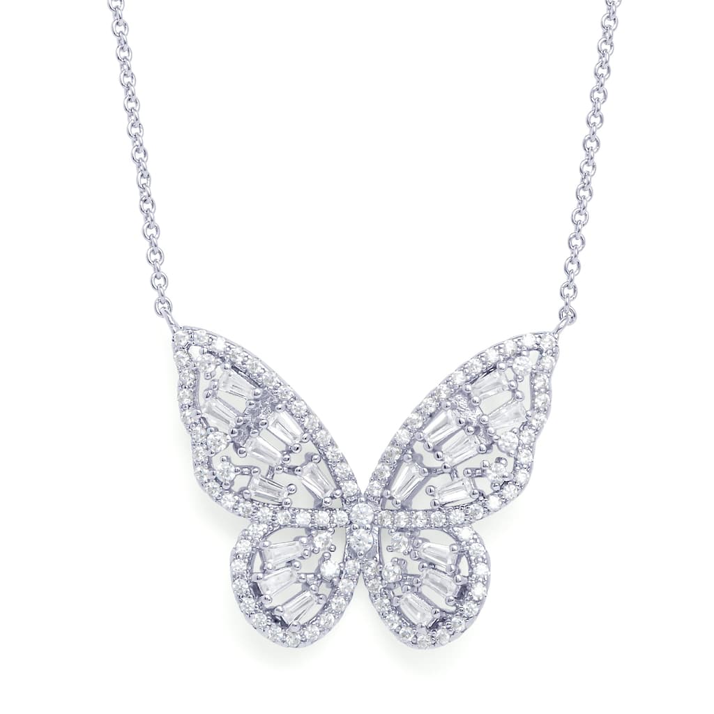 Victoria Townsend Cubic Zirconia Butterfly Necklace w/18" cable chain