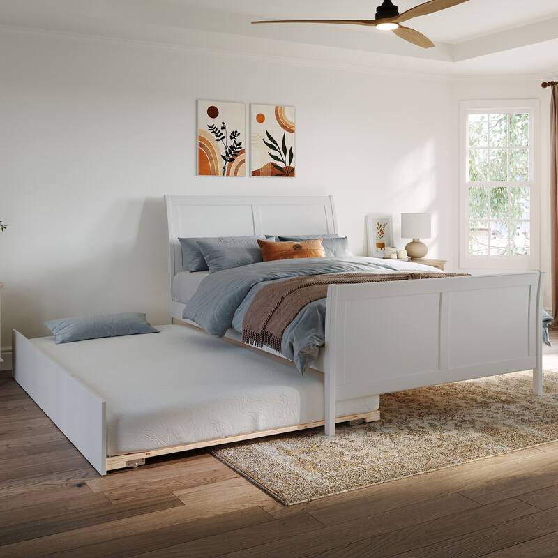 Portland Full Size Platform Bed with Matching Footboard & Trundle