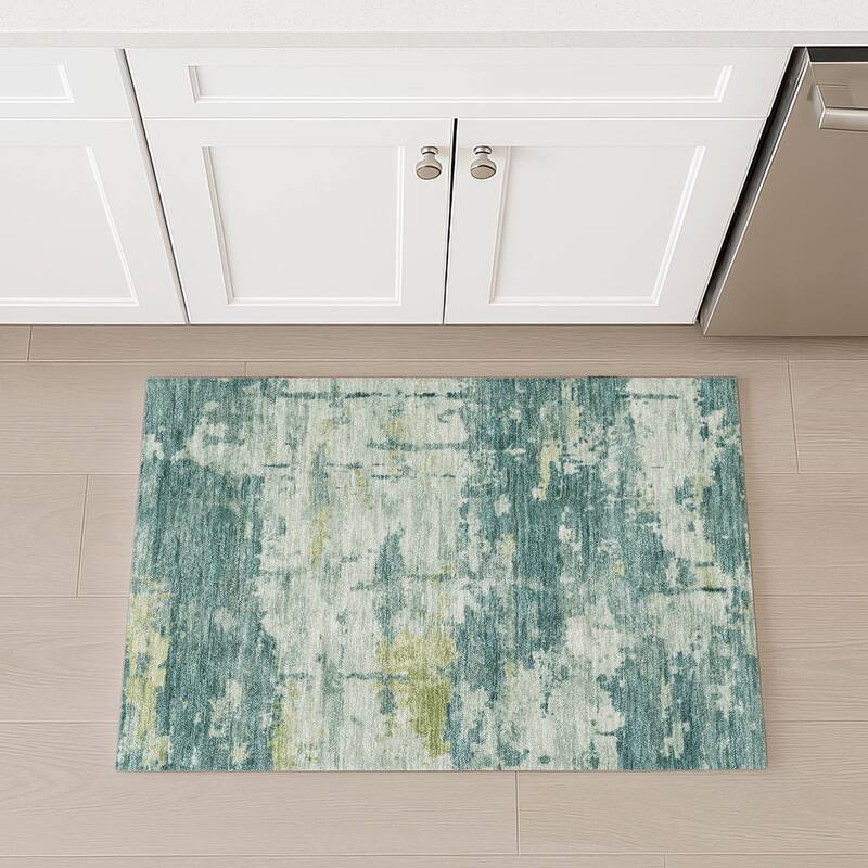 Machine Washable Indoor/ Outdoor Crouppen Modern Chantille Rug