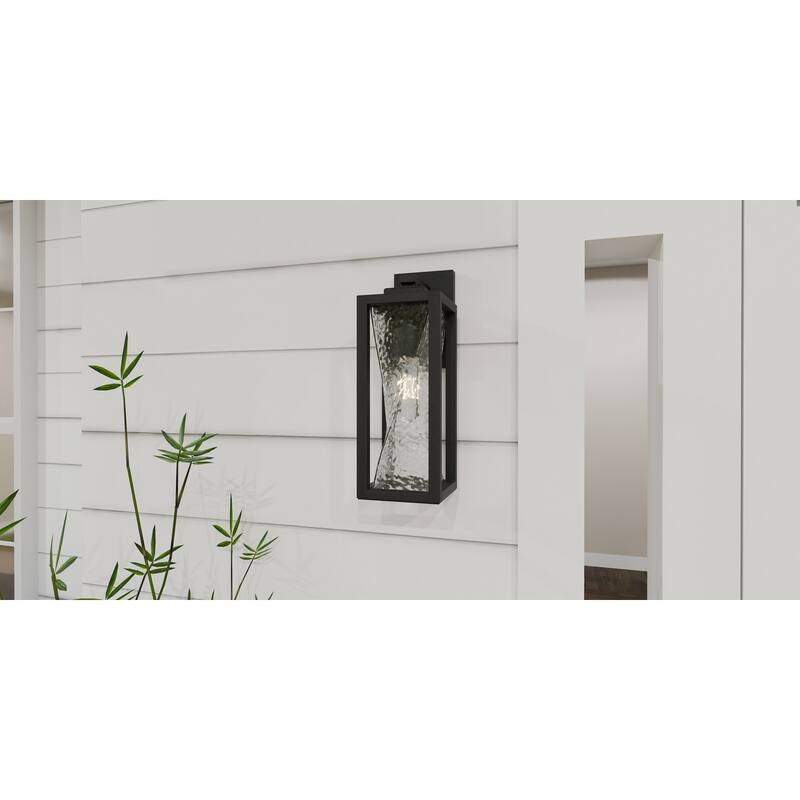 Zarah 1-Light Matte Black Outdoor Wall Lantern