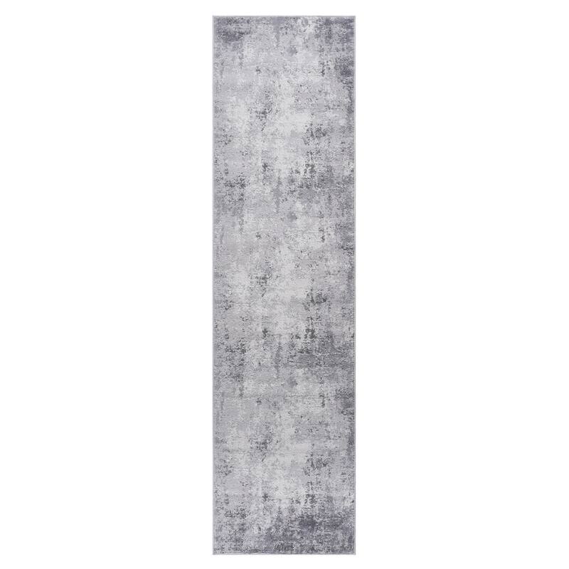 Besma Luxury Modern Area Rug With Abstract Patterns (Light Grey)