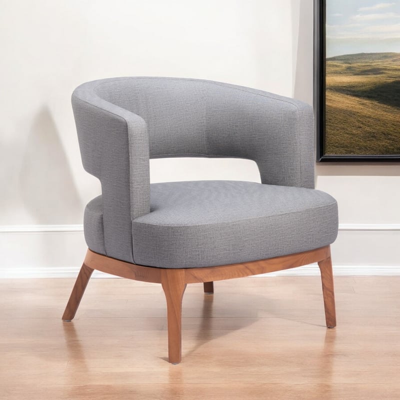 27" Faux Leather Arm Chair for Living Room or Office - 26.8” x 27.2” x 27.2” - Slate-Grey-Brown