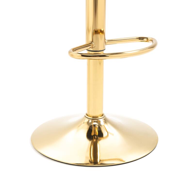 4 Set Modern Velvet Adjustable Swivel Bar Stools with Metal Frame