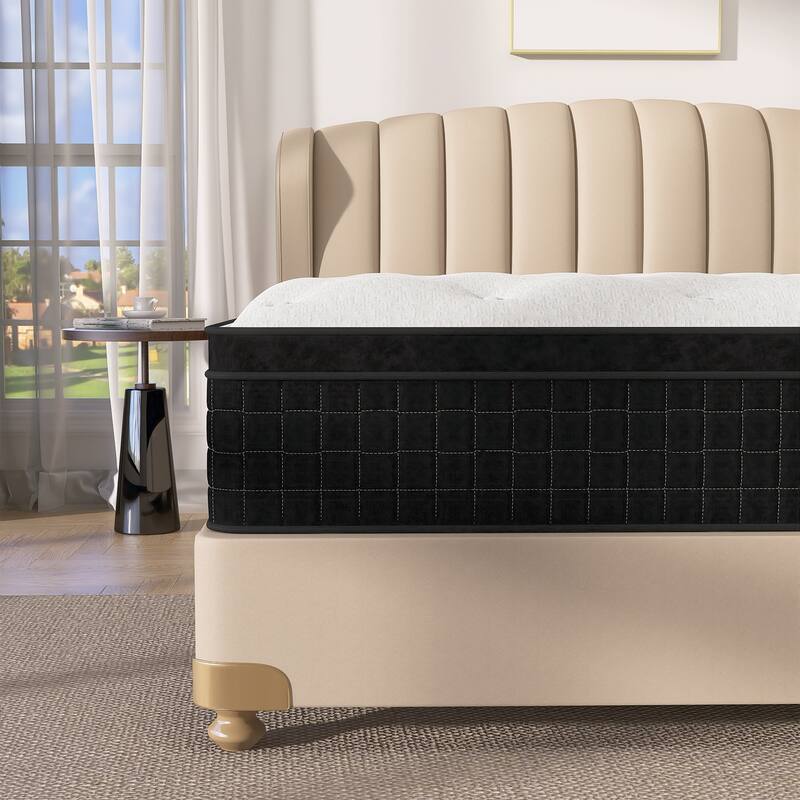 14" Pillow Top Medium Firm Hybrid Mattress In A Box