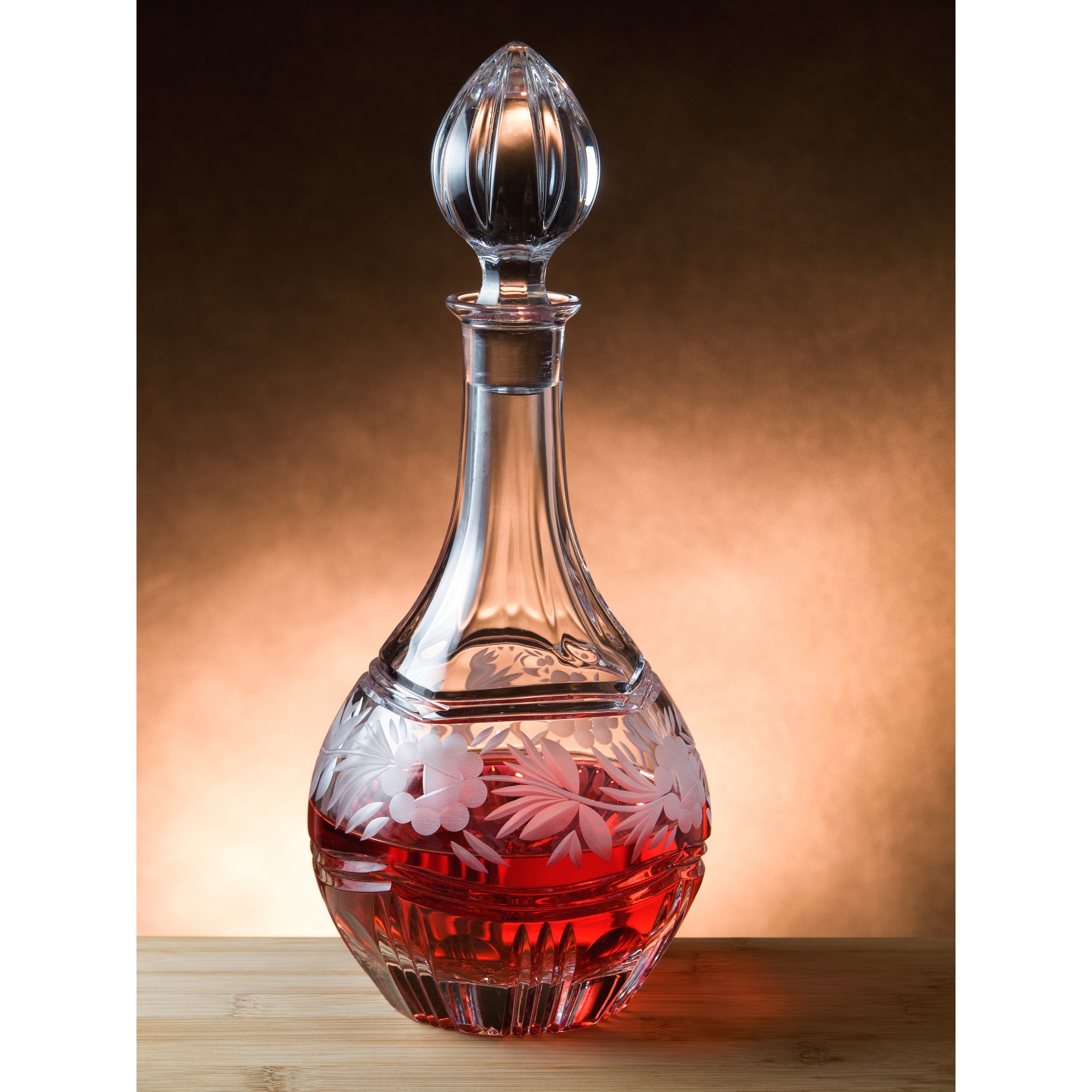 Majestic Gifts Inc. Hand Cut Crystal Large Wine Decanter-33 Oz