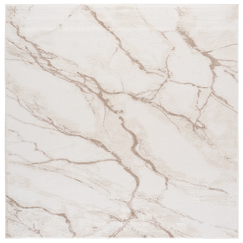 SAFAVIEH Sable Zenaida Modern Abstract Rug - 6'7" Square - Ivory/Beige