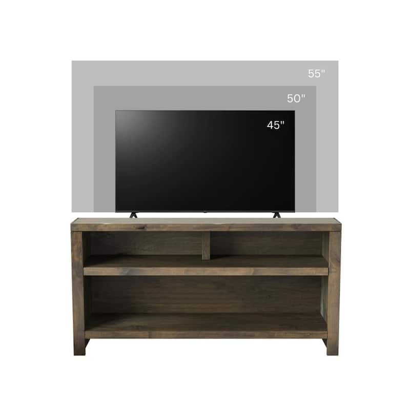 Bridgevine Home Joshua Creek 48 inch TV Stand for TVs up to 55 inches, No Assembly Required, Barnwood Finish