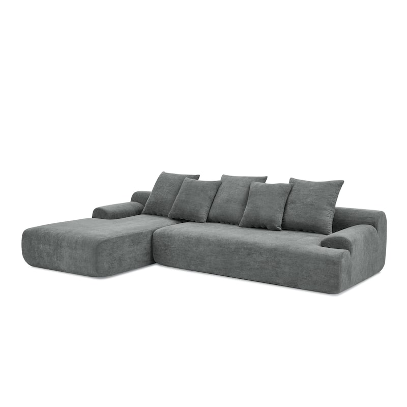 110.25" Velvet L-Shaped Modular Sectional Sofa with Free Combo Design