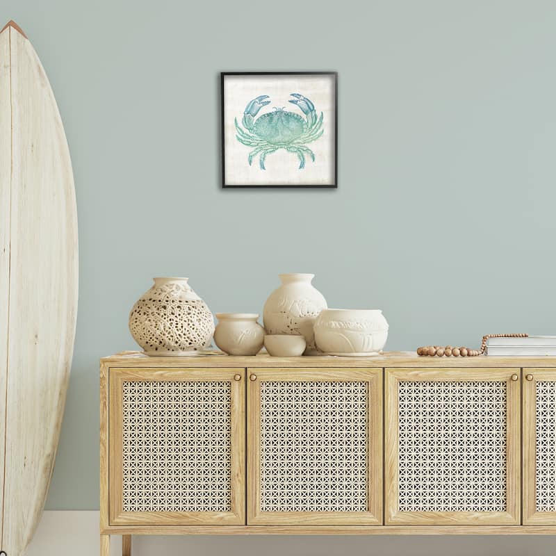 Stupell Ombre Crab Impression Framed Giclee Art Design By Susan Arnot