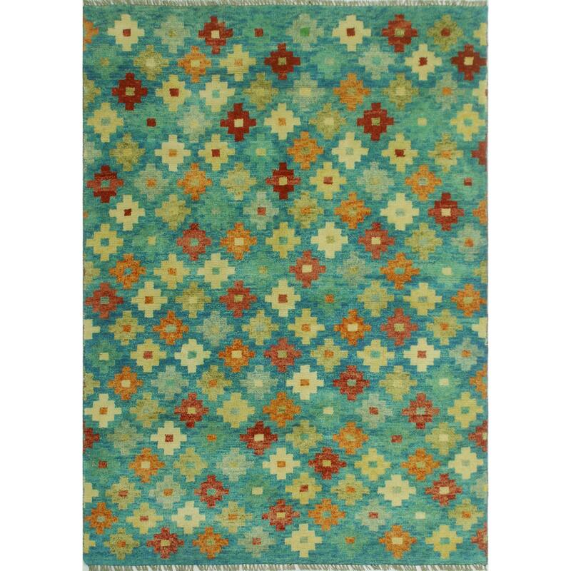 Noori Rug Balochi Altha Blue/Ivory Rug - 4'10" x 6'8"