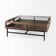 preview thumbnail 38 of 43, Arelius Light Brown Solid Wood w/ Black Iron Base Square Display Coffee Table