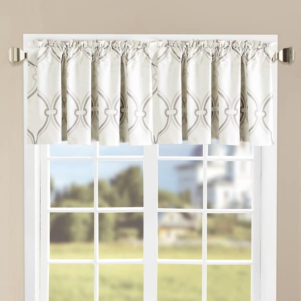 slide 1 of 8, Serenta Marisol Valance Set, Grey, 60" x 18" - 60" x 18" 60" x 18" - Marisol