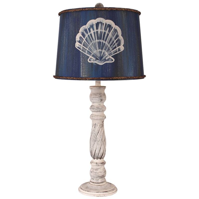 Coastal Swirl Candlestick Table Lamp - Shabby Nude