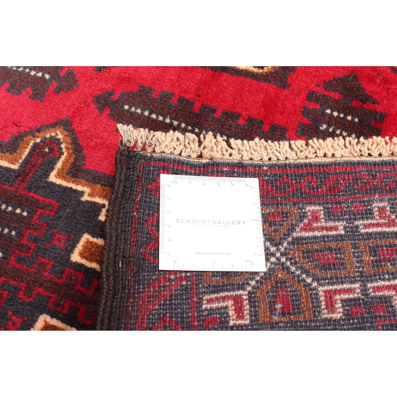 ECARPETGALLERY Hand-knotted Teimani Red Wool Rug - 3'4 x 6'1