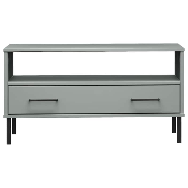 vidaXL Coffee Table Accent Side Sofa End Table with Metal Legs Solid Wood OSLO - 33.5" x 19.7" x 17.7"