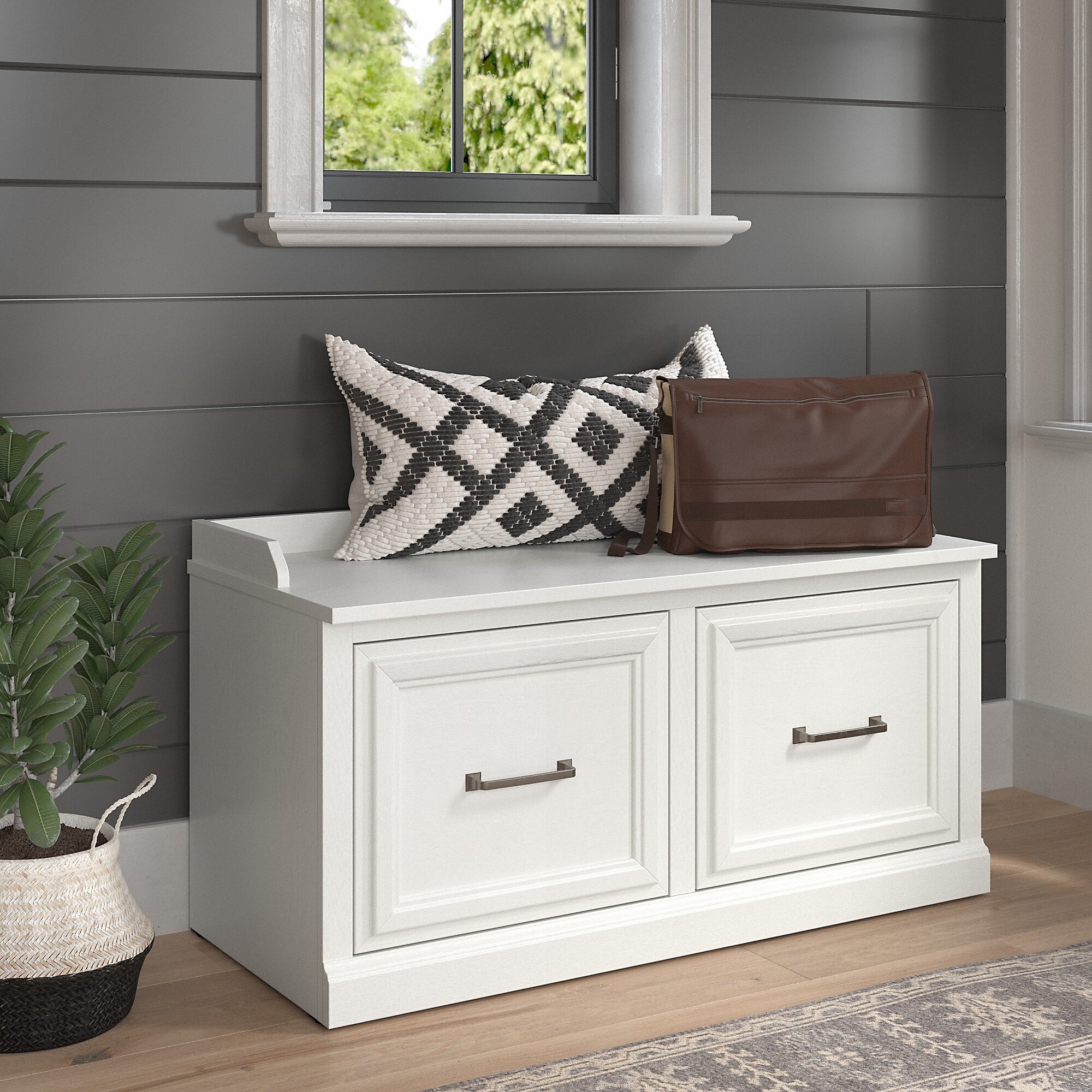 Woodland Hall Trees and Shoe Bench with Drawers by Bush Furniture - On Sale  - Bed Bath & Beyond - 32931587