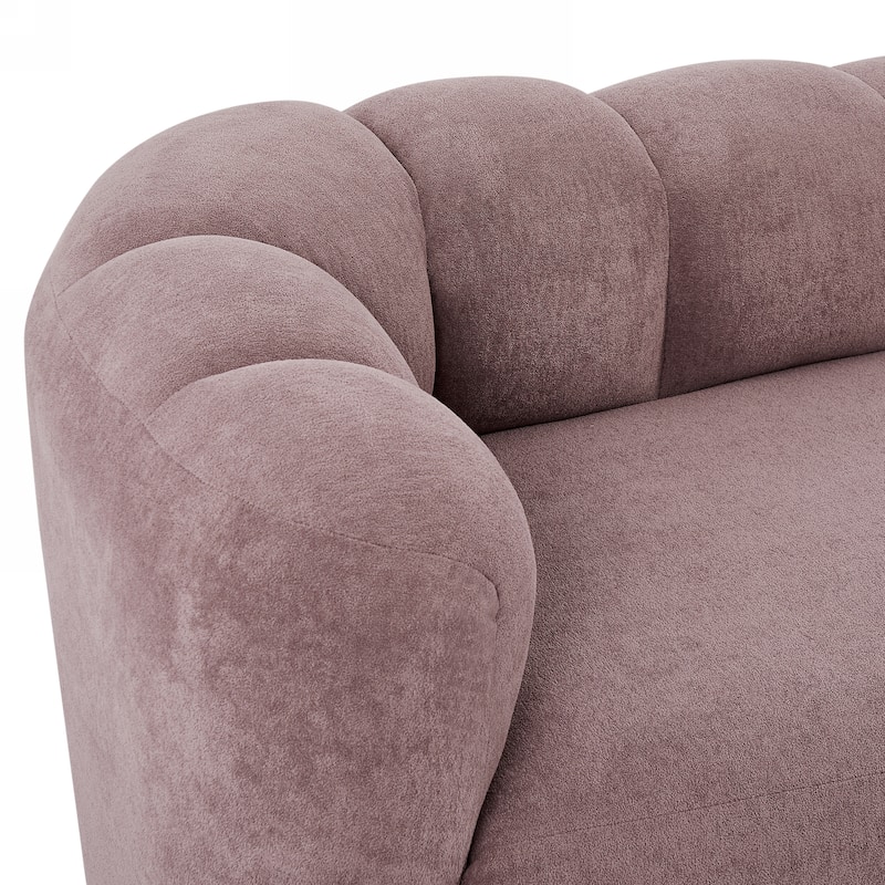 Christopher Knight Home - Modern Curved Upholstered Sofa with Sculptural Bubble Back