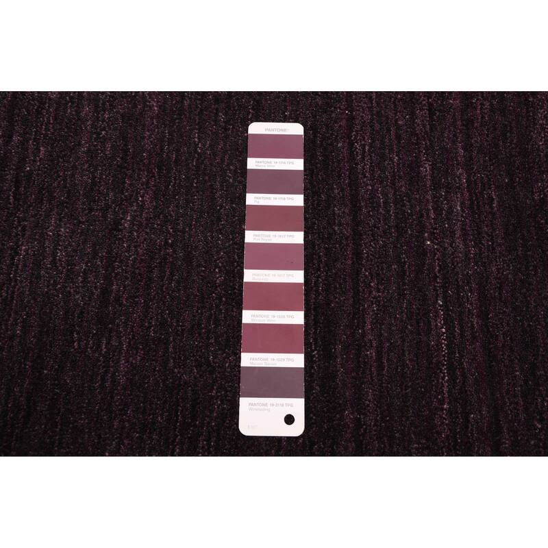 ECARPETGALLERY Hand Loomed Indo Gabbeh Dark Purple Wool Rug - 5'7 x 7'10