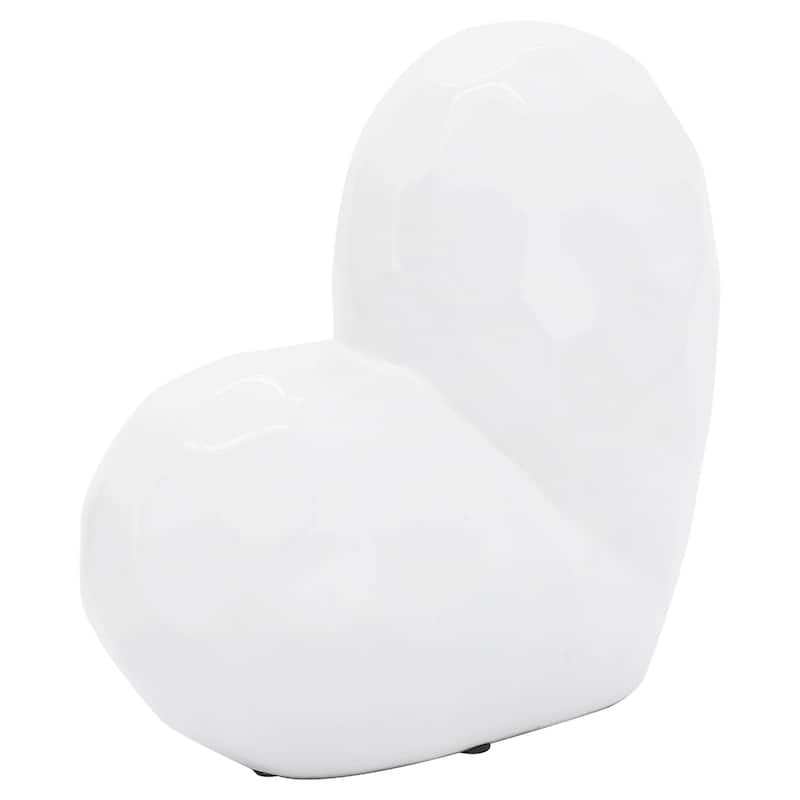 Modern Stone Ceramic Geometric Heart Sculpture