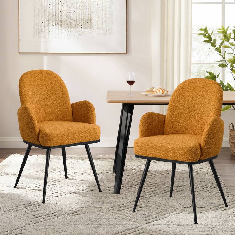 Fabric Upholstered Dining Chairs Set of 2/4 with Arms - 34.8"H x 23.2"W x 22.8"D