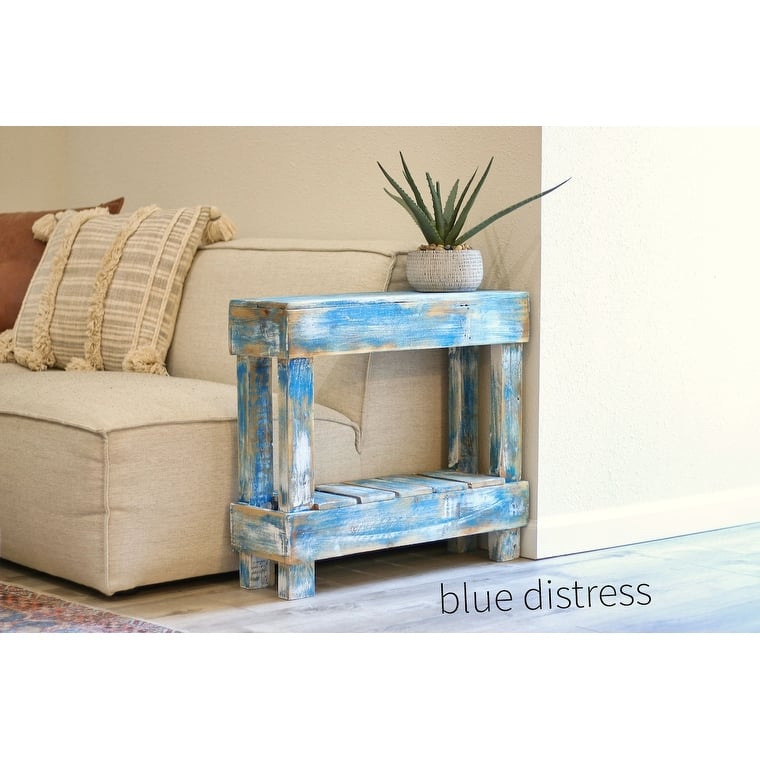 Luxe Accent Table (Heavy Blue Distressed)