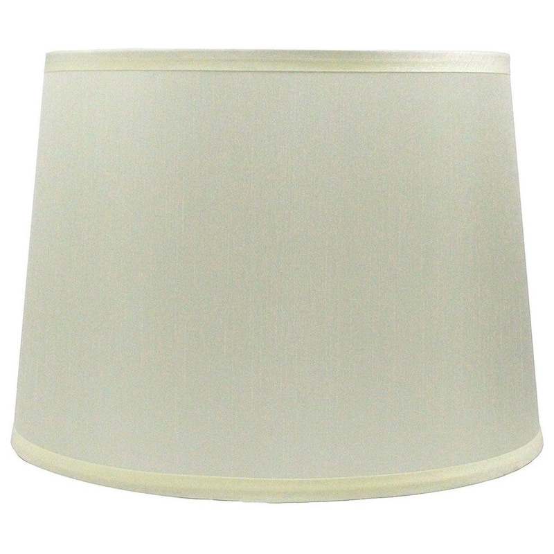 French Drum Faux Silk Lamp Shade, 10" Top, 12" Bottom, 8.5" Slant - Eggshell