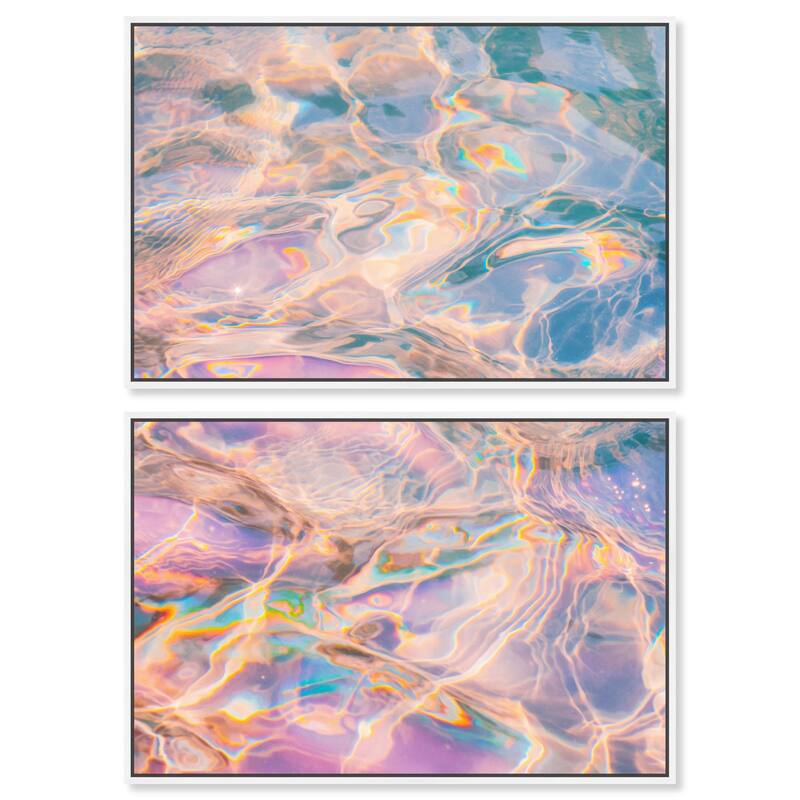 Metallic Drift II Canvas Set of 2 by Art Remedy - 24" x 16" - White