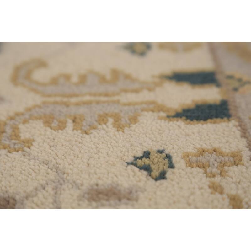 Oushak Style Runner Rug Hand-Knotted Wool Carpet - 2'7"x 7'10"