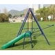 preview thumbnail 3 of 7, Roomfitters Metal Swing Set with Slide, Sturdy Outdoor Playground Equipment for Backyard Entertainment, Blue