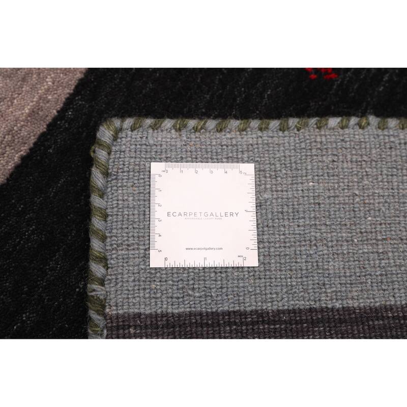 ECARPETGALLERY Hand Loomed Kashkuli Gabbeh Navy Wool Rug - 6'9 x 9'9