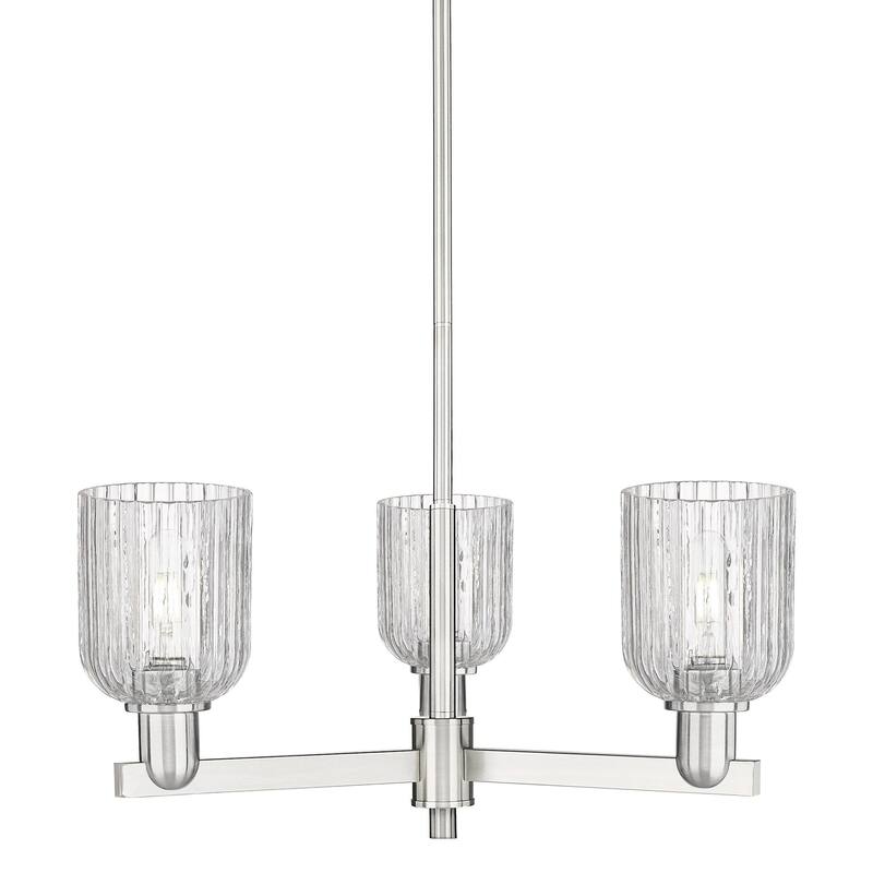 Innovations Lighting 716-3CR-9-18 Bridal Veil Chandelier Bridal Veil 3 - Satin Nickel / Seedy