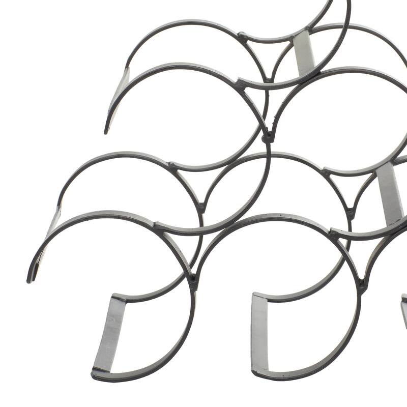 Black Metal Minimalistic 6 Bottle Wine Rack with Curved Holders
