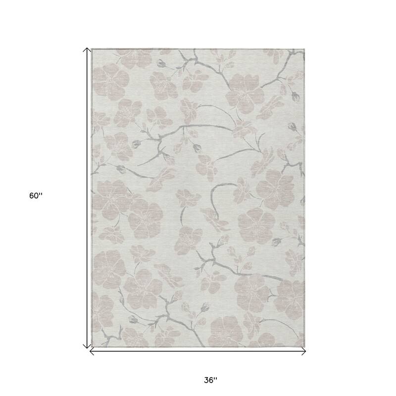 HomeRoots Floral Transitional Rectangle Outdoor Rug