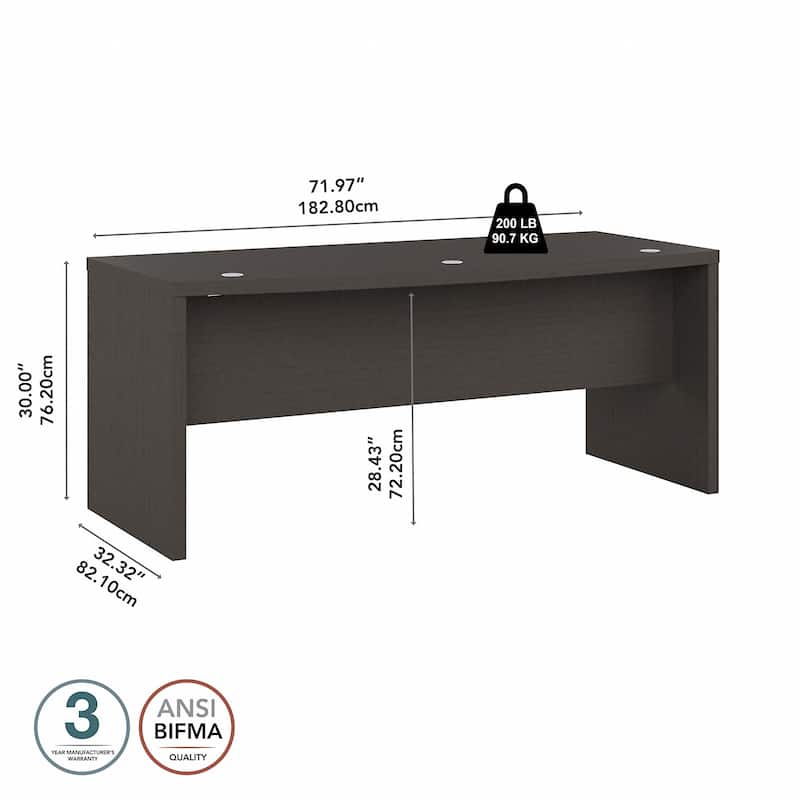 Echo 72W Bow Front Desk by Bush Business Furniture