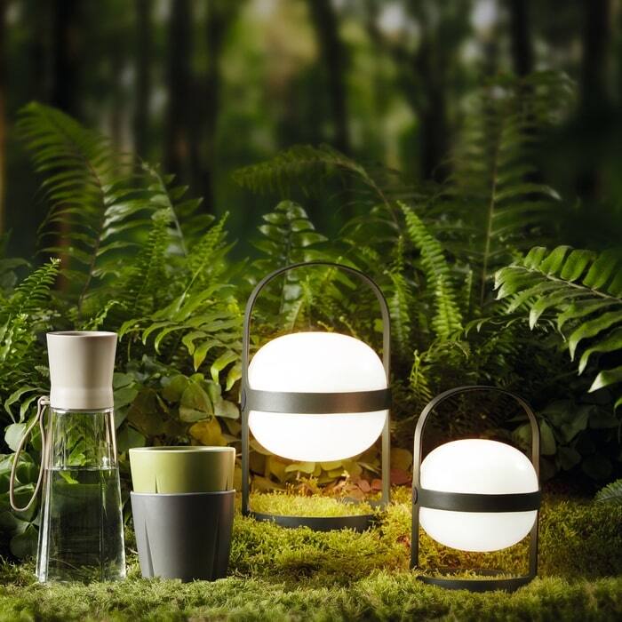 Soft Spot Solar Circular Lantern, Pine Green