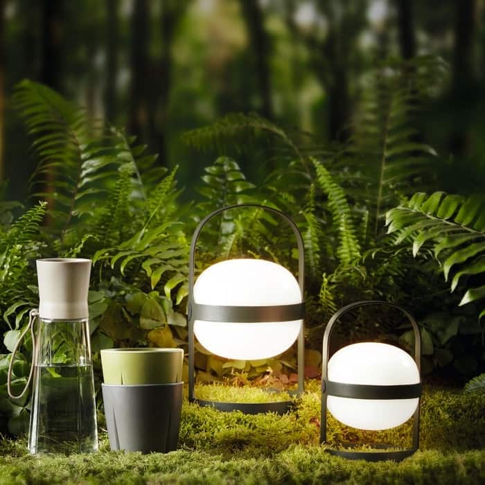 Soft Spot Solar Circular Lantern, Pine Green