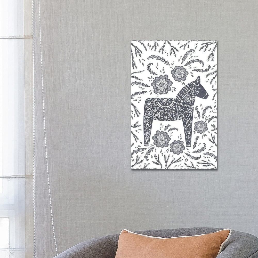 iCanvas "Swedish Grey Dala Horse" by Nic Squirrell Canvas Print