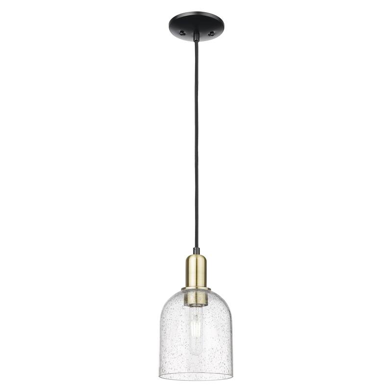 Innovations Lighting Endless Possibilities Arcadia - Bella - 1 Light 6" Cord Hung Mini Pendant - Black Antique Brass/Seedy