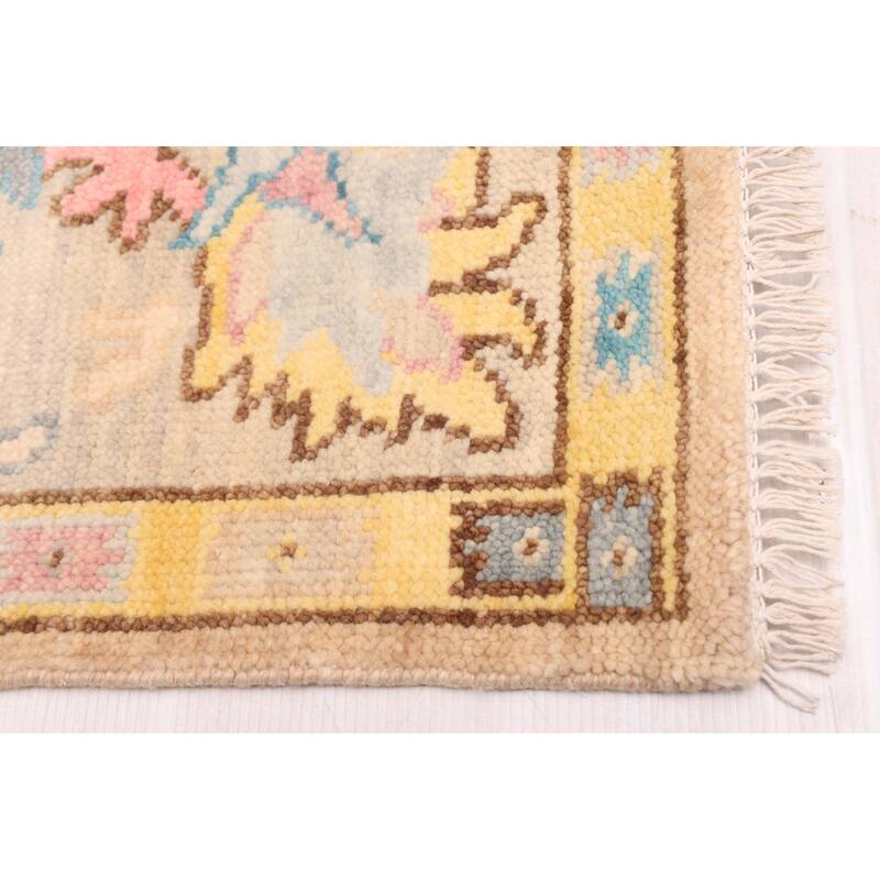 ECARPETGALLERY Hand-knotted Modern Oushak Tan Wool Rug - 6'2 x 9'1