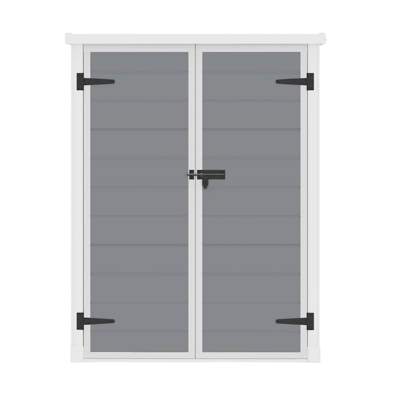 4.3'w X 2.1'd X 5.5' H Outdoor Vertical Storage Shed With 2 Shelves - N/A