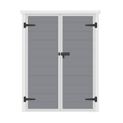 4.3'w X 2.1'd X 5.5' H Outdoor Vertical Storage Shed With 2 Shelves - N/A