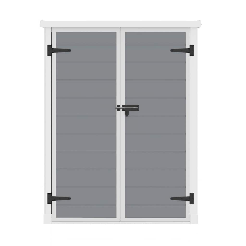 4.3'w X 2.1'd X 5.5' H Outdoor Vertical Storage Shed With 2 Shelves - N/A